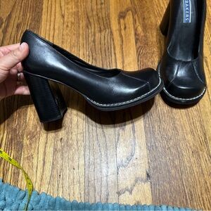 Vintage leather chunky heels pumps Y2K size 9